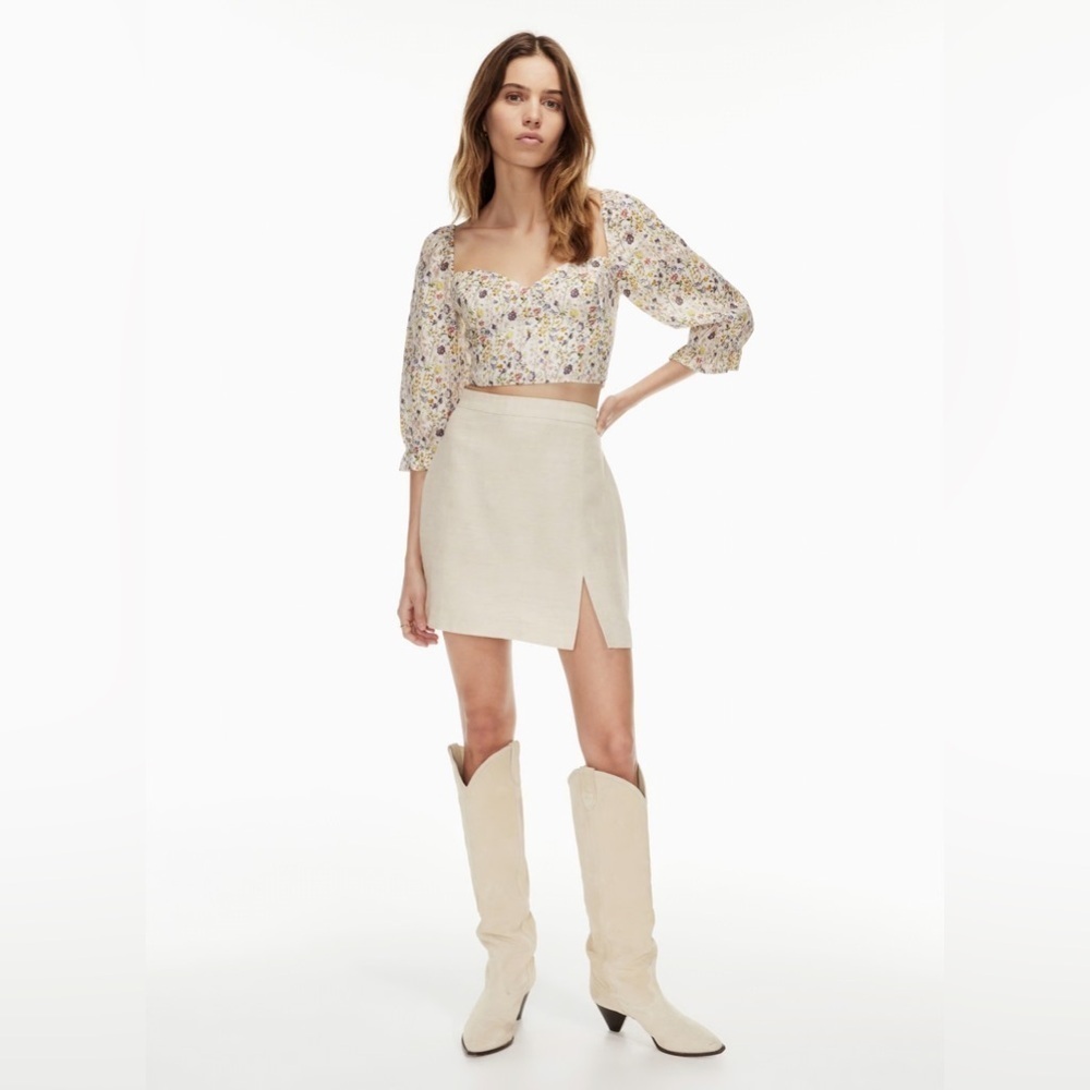 Aritzia Wilfred Patio Linen Skirt